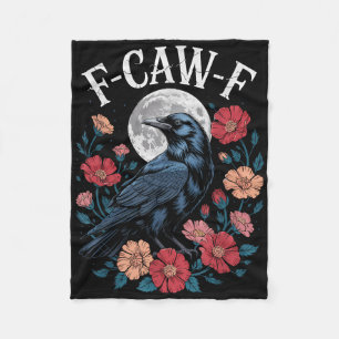 F-caw-f Crow Shirt Gothic Raven Caw Caw Tee For Ha Fleece Blanket