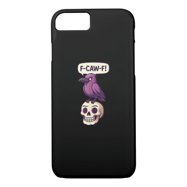 F-Caw-F Crow Skull Halloween Humour Graphic Design Case-Mate iPhone Case (Back)