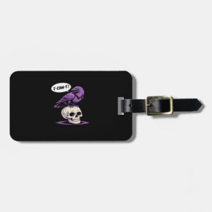 F-Caw-F Crow Skull Halloween Humour Graphic Design Luggage Tag