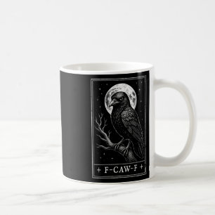 F-caw-f Crow Tarot Card Funny Halloween Vintage On Coffee Mug