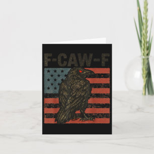 F Caw F Crow Vintage American Flag Fcawf Raven Card