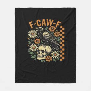 F-Caw-F Crow Vintage Graphic Fleece Blanket