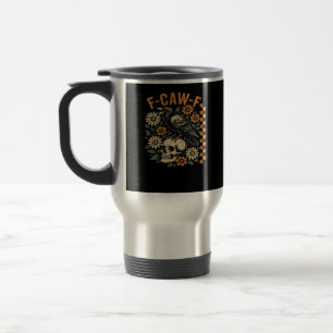 F-Caw-F Crow Vintage Graphic Travel Mug