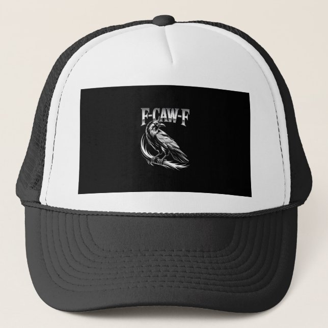 F-Caw-F Crow Womens Trendy Casual Trucker Hat (Front)