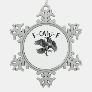 F-Caw-F Essential Classic Style Snowflake Pewter Christmas Ornament