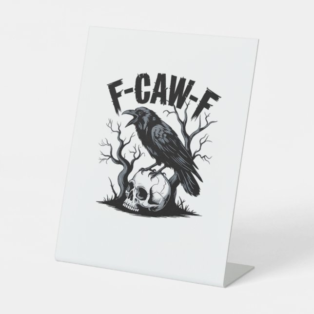 F Caw F Essential Minimal Clean Design Pedestal Sign (Front)