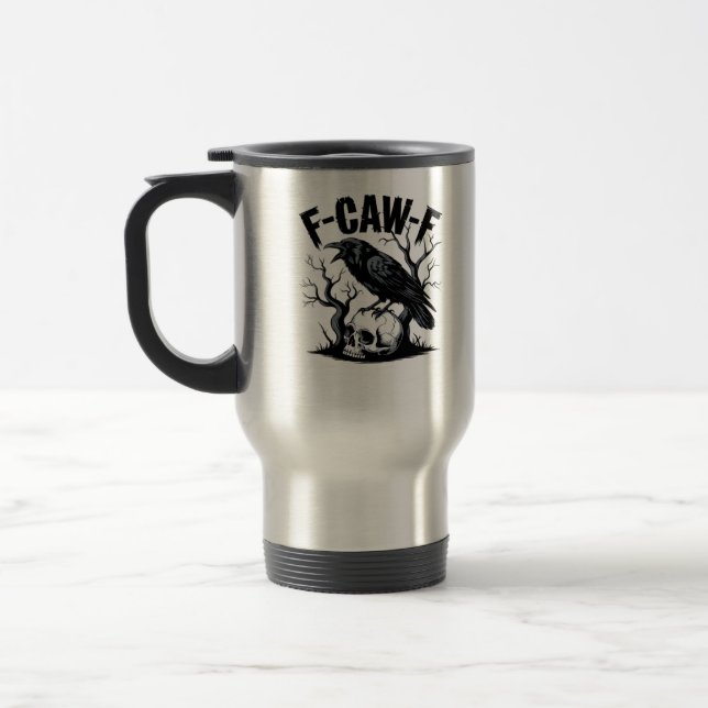 F-Caw-F Essential Minimal Clean Travel Mug (Left)