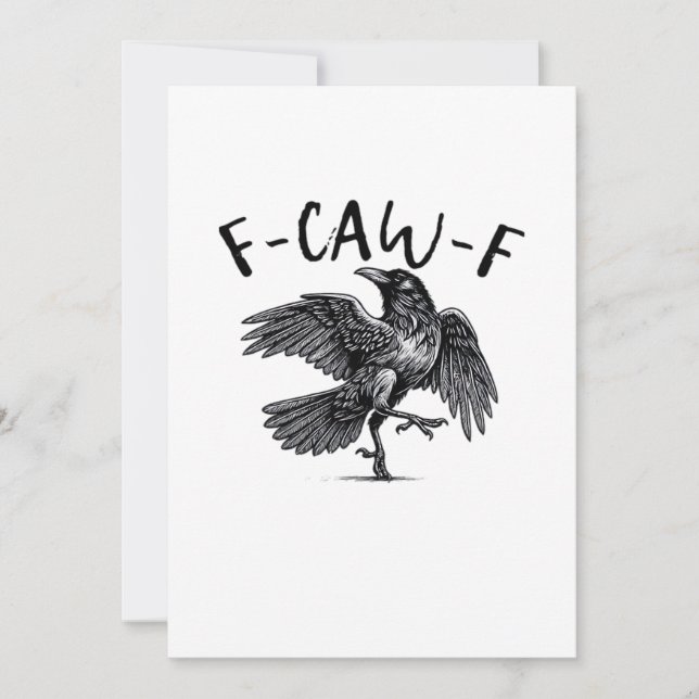 F-Caw-F Essential Retro Classic Holiday Card (Front)