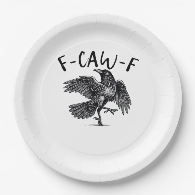 F-Caw-F Essential Retro Classic Paper Plate (Front)