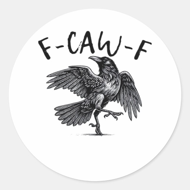 F-Caw-F Essential Retro Classic Round Sticker (Front)
