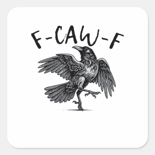 F-Caw-F Essential Retro Classic Square Sticker (Front)