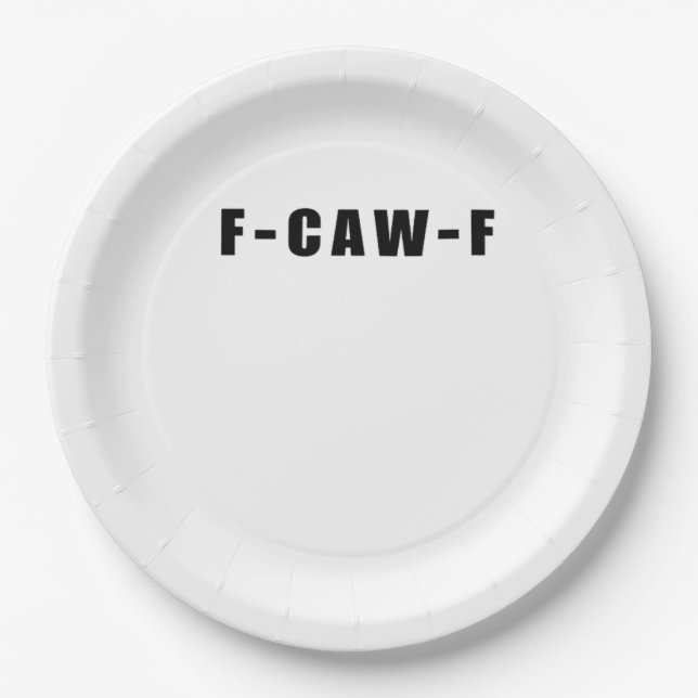F-Caw-F Essential Simple Clean Paper Plate (Front)