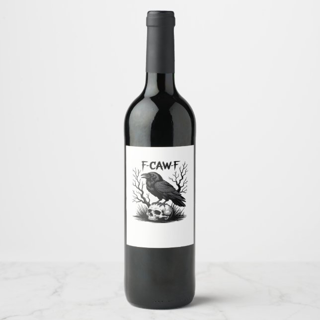 F-Caw-F Essential Vintage Cool Wine Label (Front)