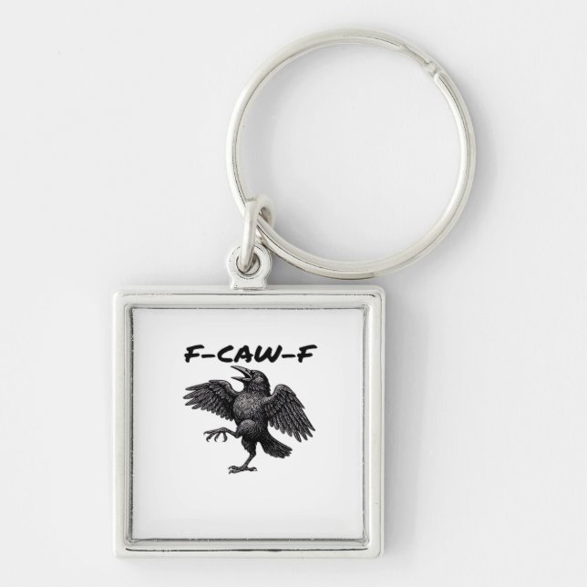 F-Caw-F Essential Vintage Graphic Key Ring (Front)