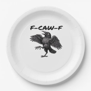 F-Caw-F Essential Vintage Graphic Paper Plate