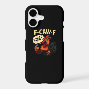 F Caw F Funny Angry Rooster Graphic Retro Style