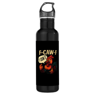 F-Caw-F Funny Angry Rooster Humor Graphic Retro Cl 710 Ml Water Bottle