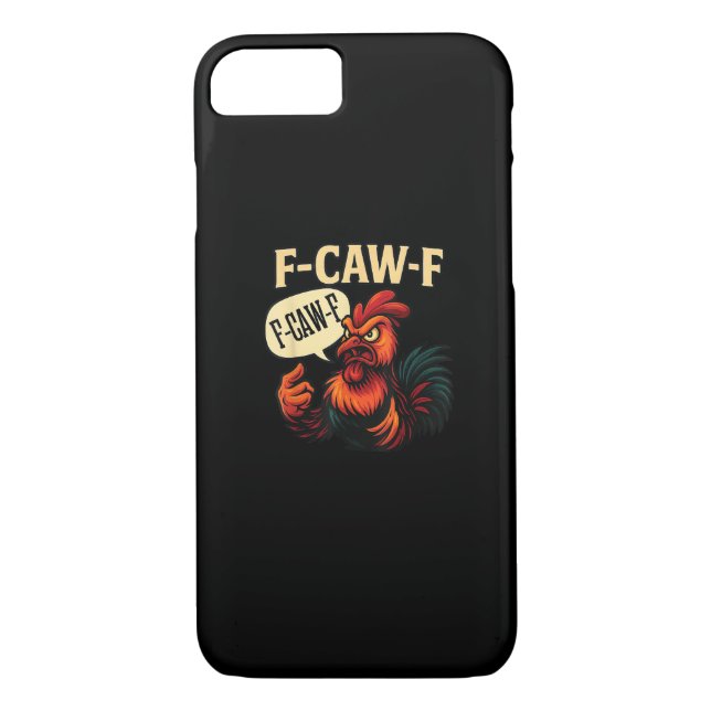 F-Caw-F Funny Angry Rooster Humour Graphic Retro C Case-Mate iPhone Case (Back)
