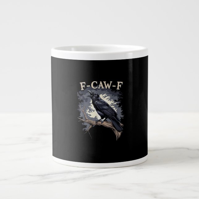 F Caw F Funny Bird Crow Creative Casual Design Large Coffee Mug (Front)