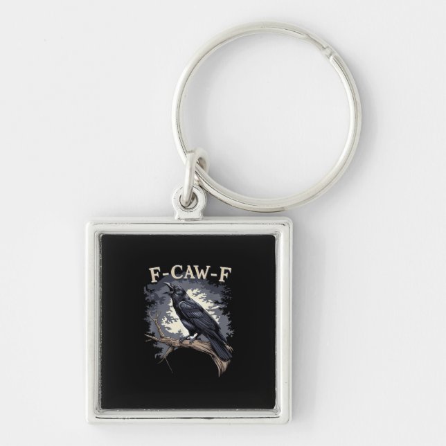 F-Caw-F Funny Bird Crow Creative Casual Key Ring (Front)