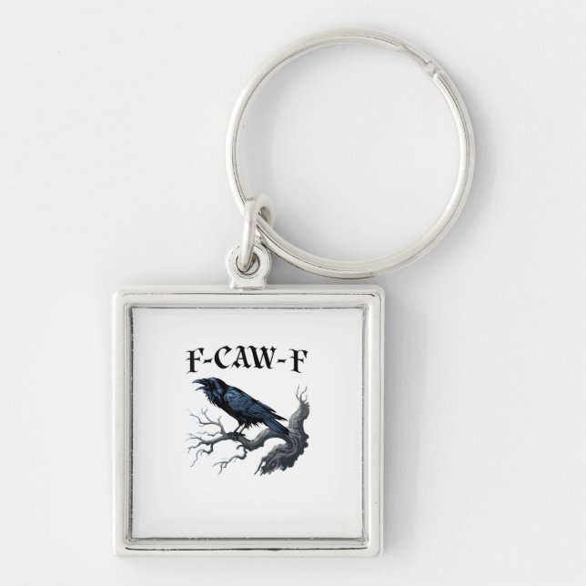 F-Caw-F Funny Bird Crow Key Ring (Front)