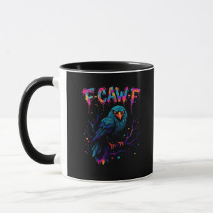 F-Caw-F Funny Bird Moon Crow Raven Caw Pun Joke Fu Mug