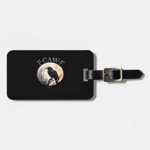 F-Caw-F Funny Bird Moon Minimal Clean Luggage Tag