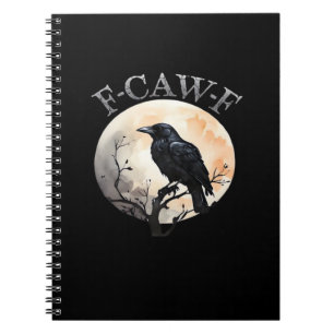 F-Caw-F Funny Bird Moon Minimal Clean Notebook
