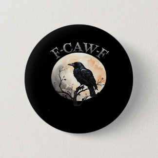 F Caw F Funny Bird Moon Minimal Clean Style 6 Cm Round Badge
