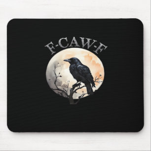 F Caw F Funny Bird Moon Minimal Clean Style Mouse Mat