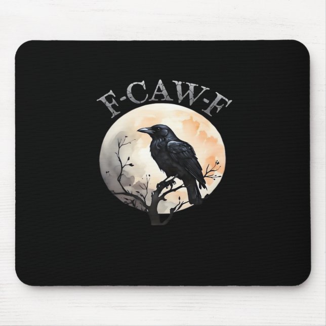 F Caw F Funny Bird Moon Minimal Clean Style Mouse Mat (Front)