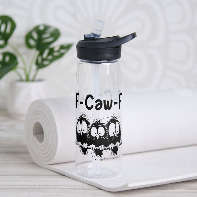 F-Caw-F Funny Bird Quote Gifts  Water Bottle (Yoga (Rotated))
