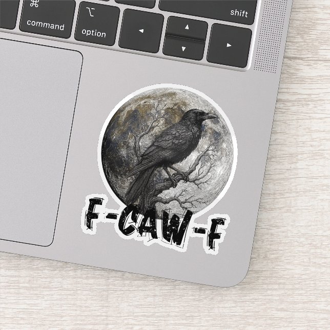 F-Caw-F Funny Black Bird moon Gothic Adult Humour (Detail)