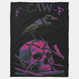 F-Caw-F Funny Black Crow Bird Fleece Blanket