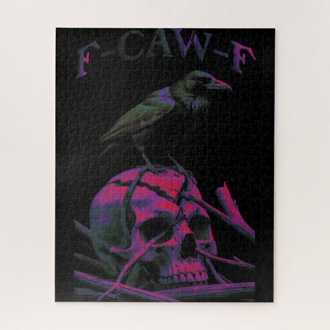 F-Caw-F Funny Black Crow Bird Jigsaw Puzzle (Vertical)