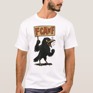 F‑CAW‑F Funny Black Crow Vintage Cartoon T-Shirt