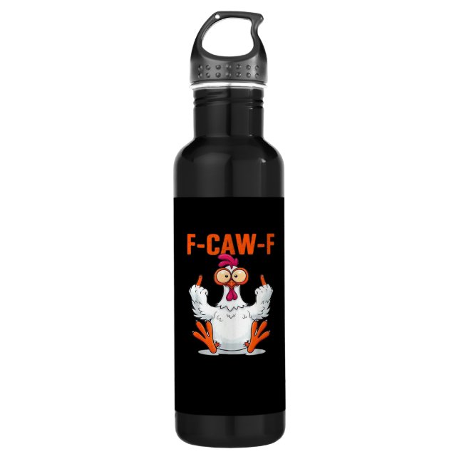 F Caw F Funny Chicken Classic Minimal Clean 710 Ml Water Bottle (Front)