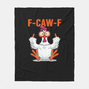 F Caw F Funny Chicken Classic Minimal Clean Fleece Blanket