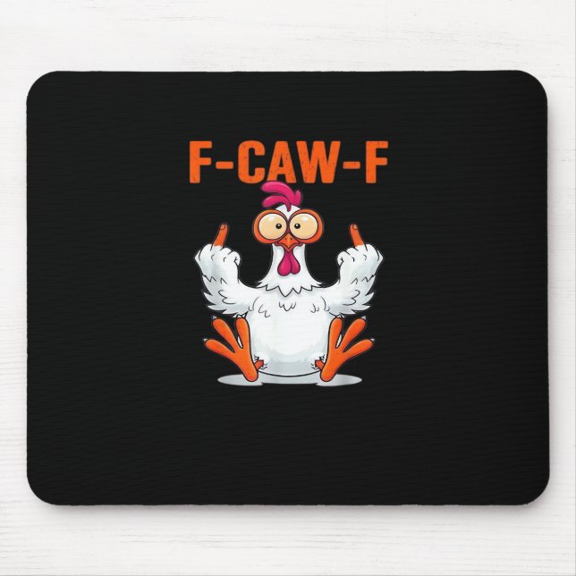 F Caw F Funny Chicken Classic Minimal Clean Mouse Mat (Front)