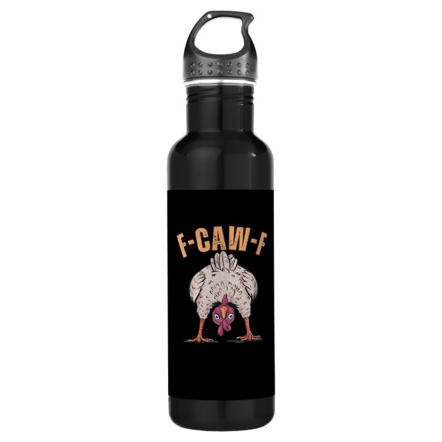 F-Caw-F Funny Chicken Classic Retro Cool 710 Ml Water Bottle (Front)