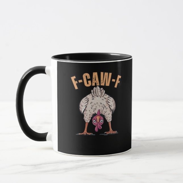 F-Caw-F Funny Chicken Classic Retro Cool Mug (Left)