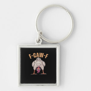 F Caw F Funny Chicken Classic Retro Cool Style Key Ring