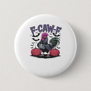 F-Caw-F Funny Chicken Classic Retro Graphic 6 Cm Round Badge