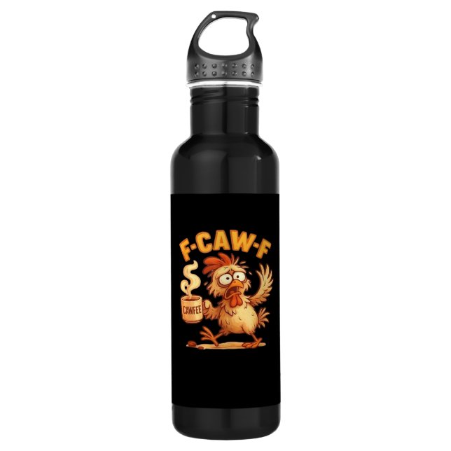 F-Caw-F Funny Chicken Classic Retro Graphic 710 Ml Water Bottle (Front)