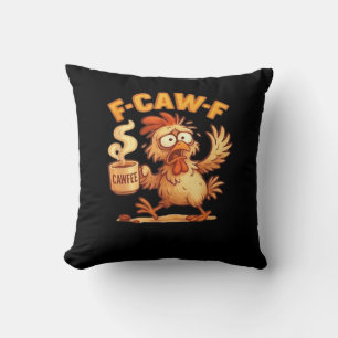F-Caw-F Funny Chicken Classic Retro Graphic Cushion