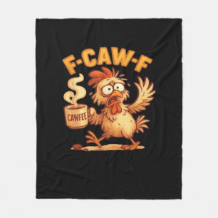 F-Caw-F Funny Chicken Classic Retro Graphic Fleece Blanket