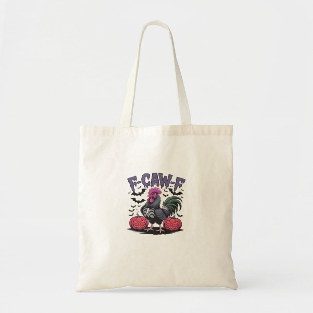 F-Caw-F Funny Chicken Classic Retro Graphic Tote Bag (Front)