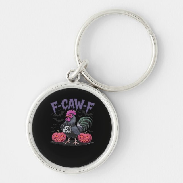 F Caw F Funny Chicken Classic Simple Clean Style Key Ring (Front)