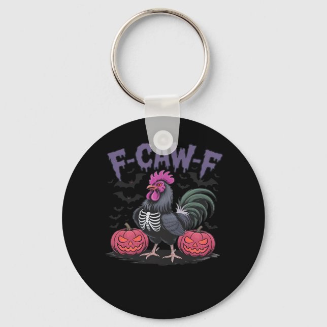 F Caw F Funny Chicken Classic Simple Clean Style Key Ring (Front)