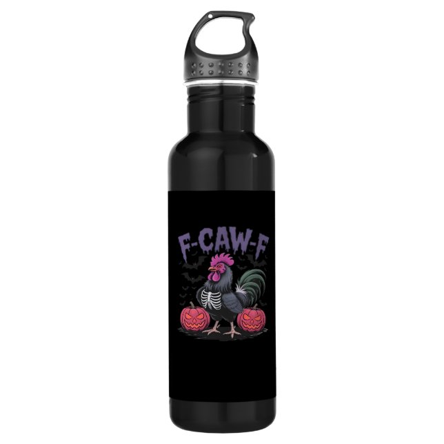 F-Caw-F Funny Chicken Classic Simple Style 710 Ml Water Bottle (Front)
